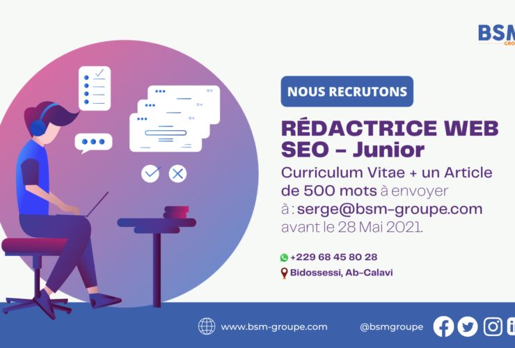 BSM groupe recrute une rédactrice web junior